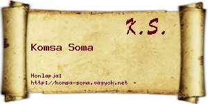 Komsa Soma névjegykártya